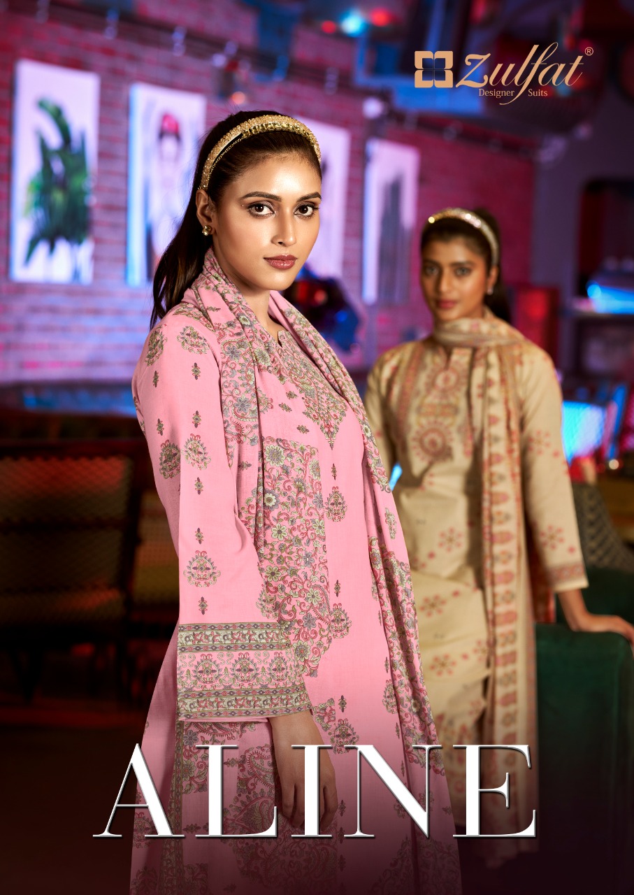 zulfat designer suit aline cotton elegant look salwar suit catalog