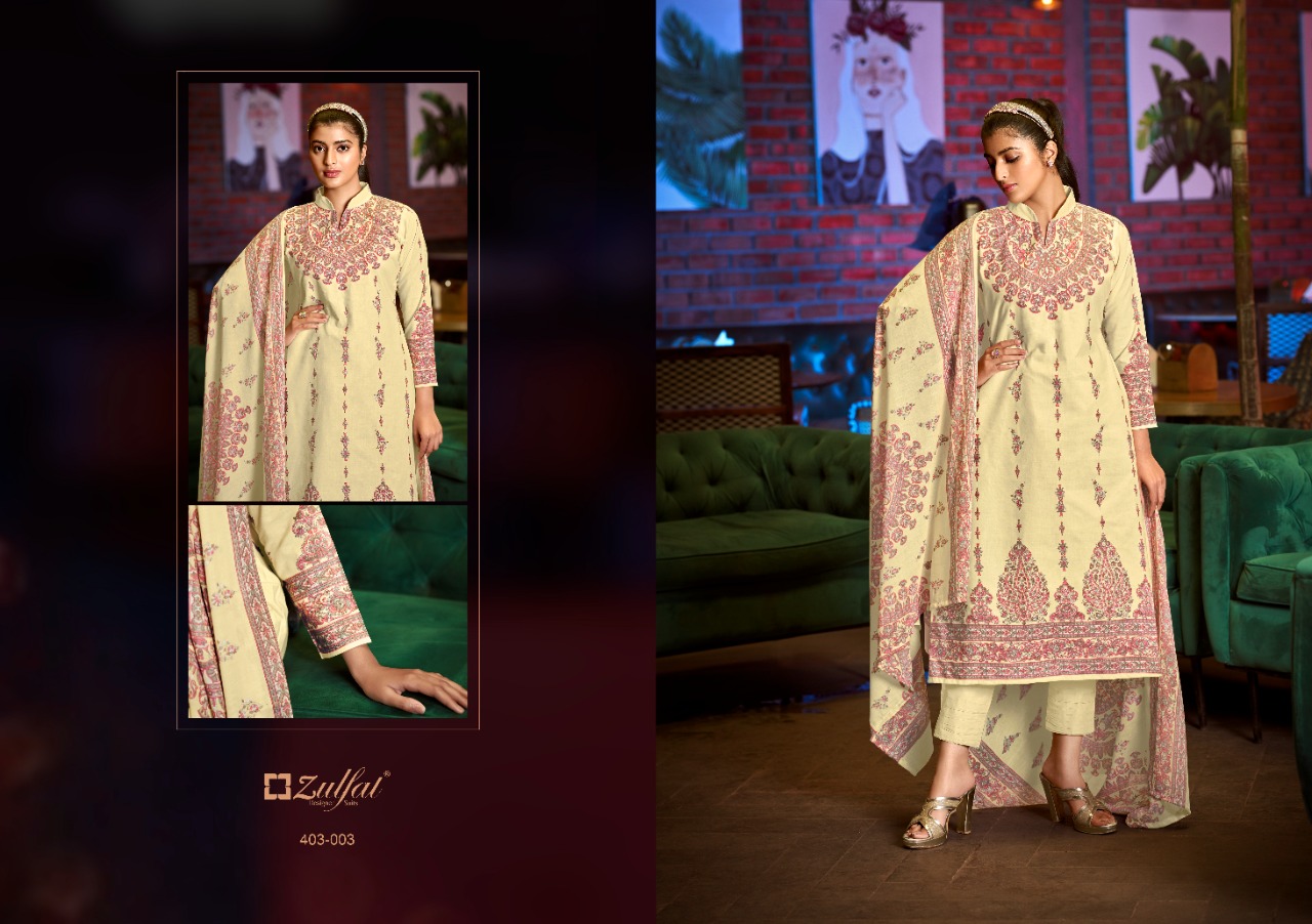 zulfat designer suit aline cotton elegant look salwar suit catalog