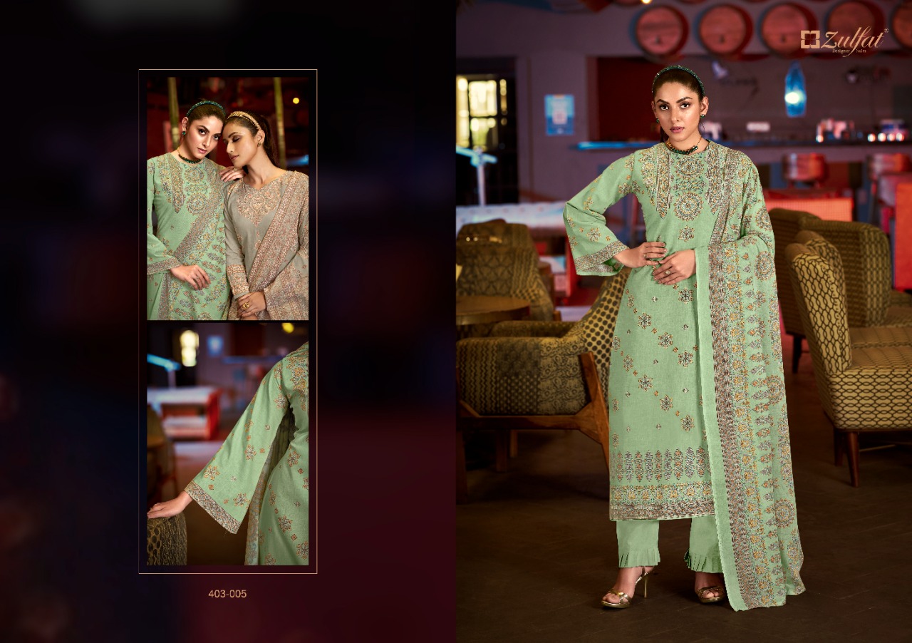 zulfat designer suit aline cotton elegant look salwar suit catalog