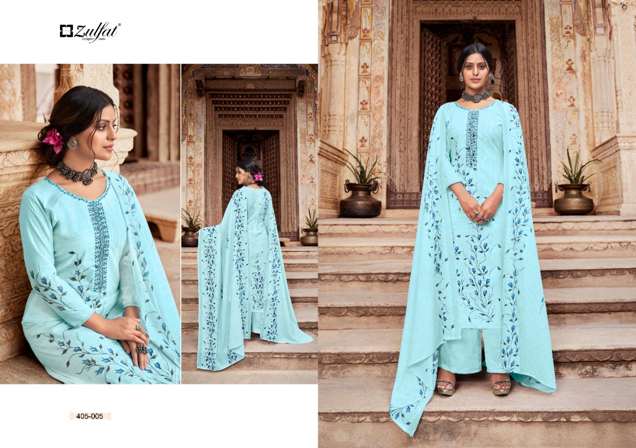 zulfat designer suit anishka cotton attrective print salwar suit catalog