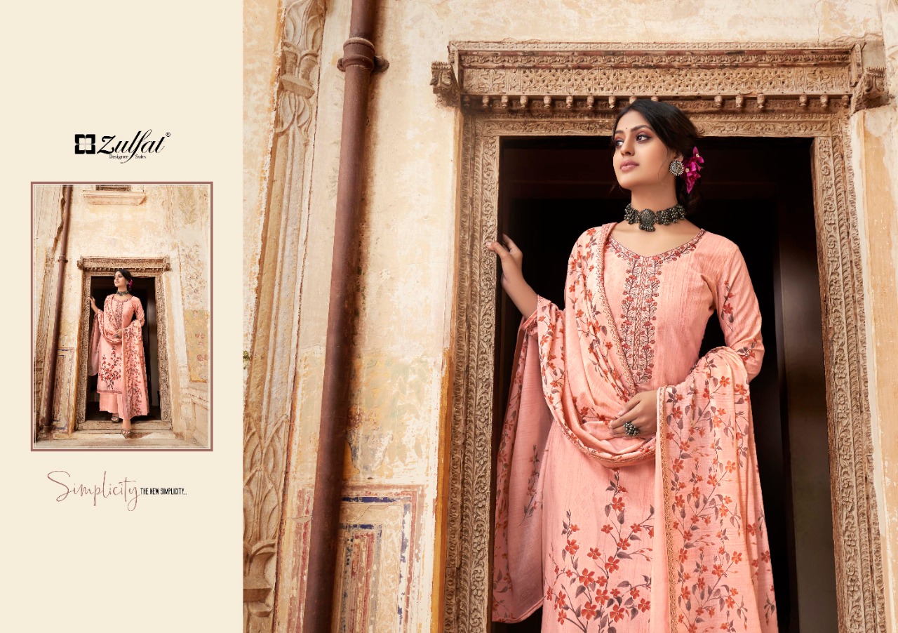 zulfat designer suit anishka cotton attrective print salwar suit catalog