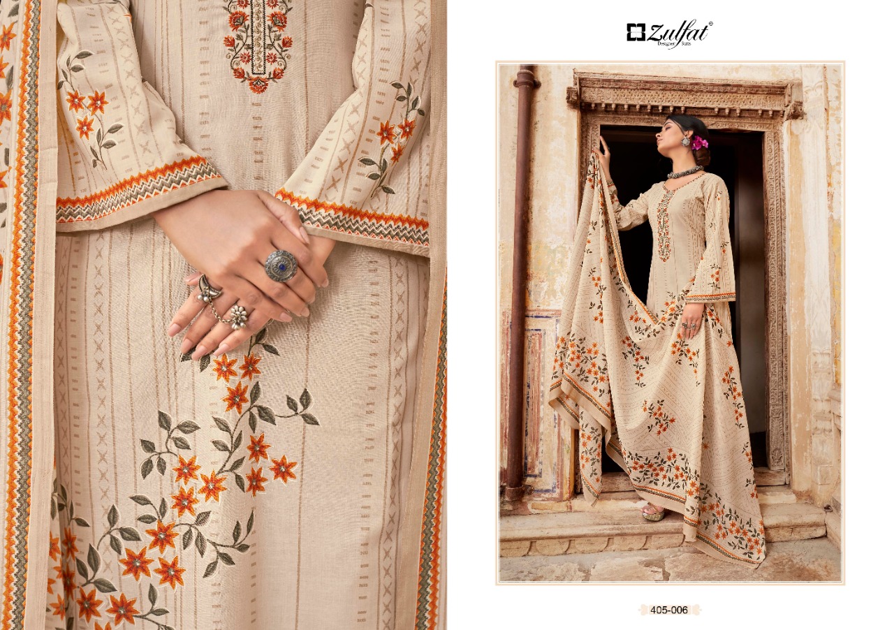 zulfat designer suit anishka cotton attrective print salwar suit catalog