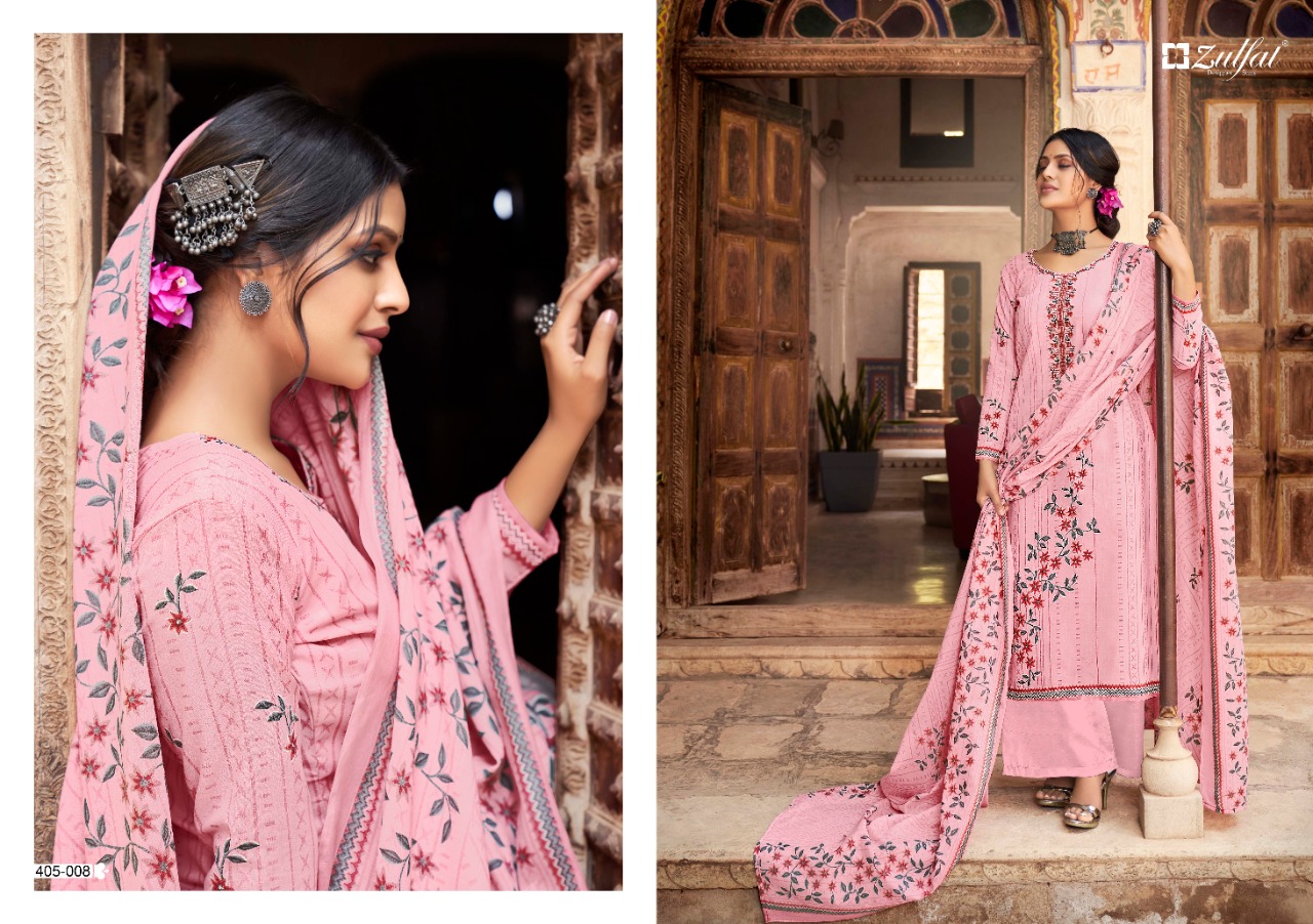 zulfat designer suit anishka cotton attrective print salwar suit catalog