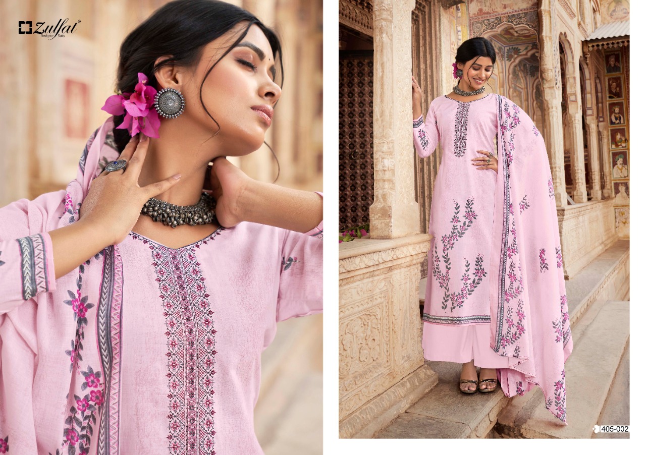 zulfat designer suit anishka cotton attrective print salwar suit catalog