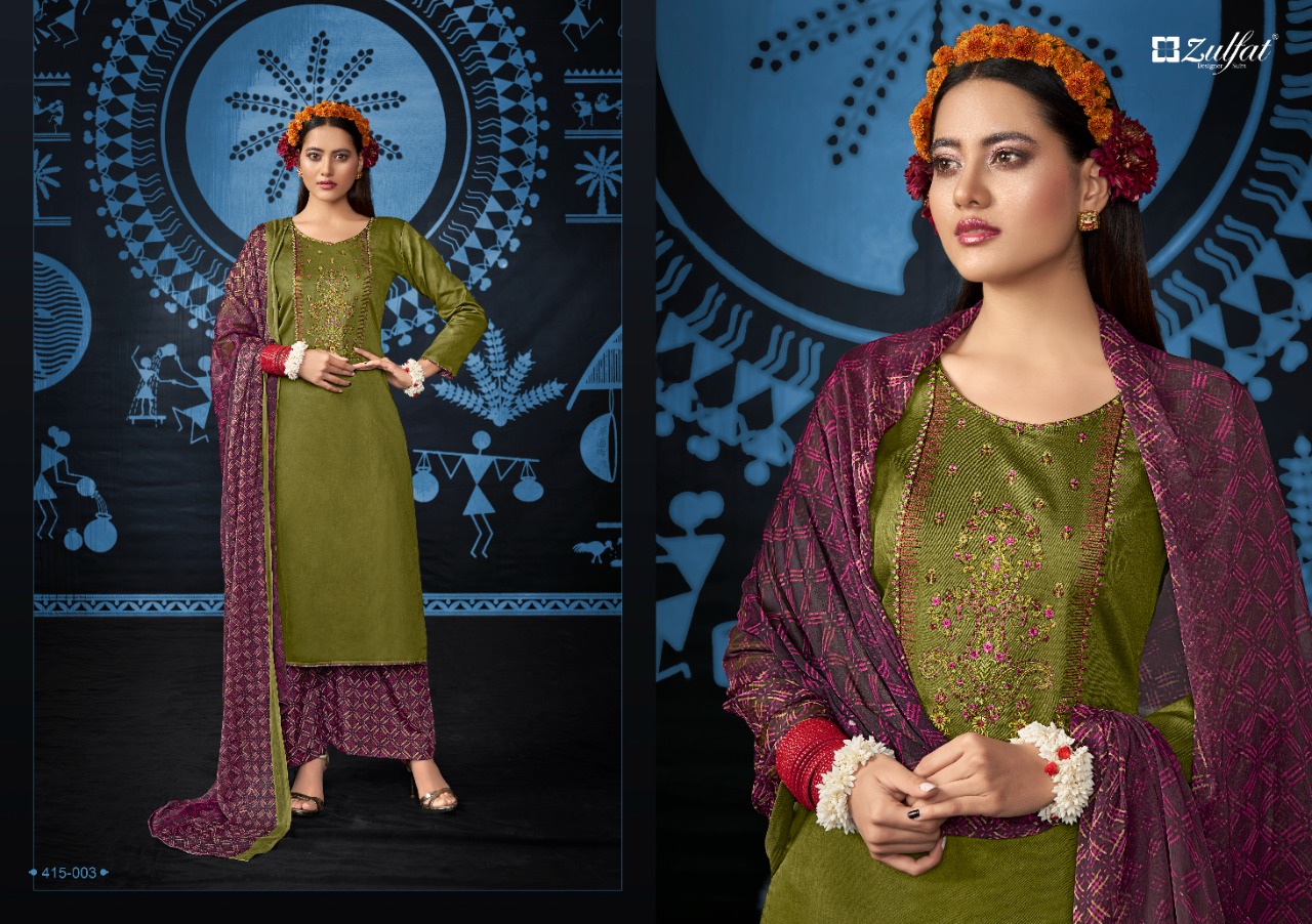 zulfat designer suit mandakini cotton decent look salwar suit catalog