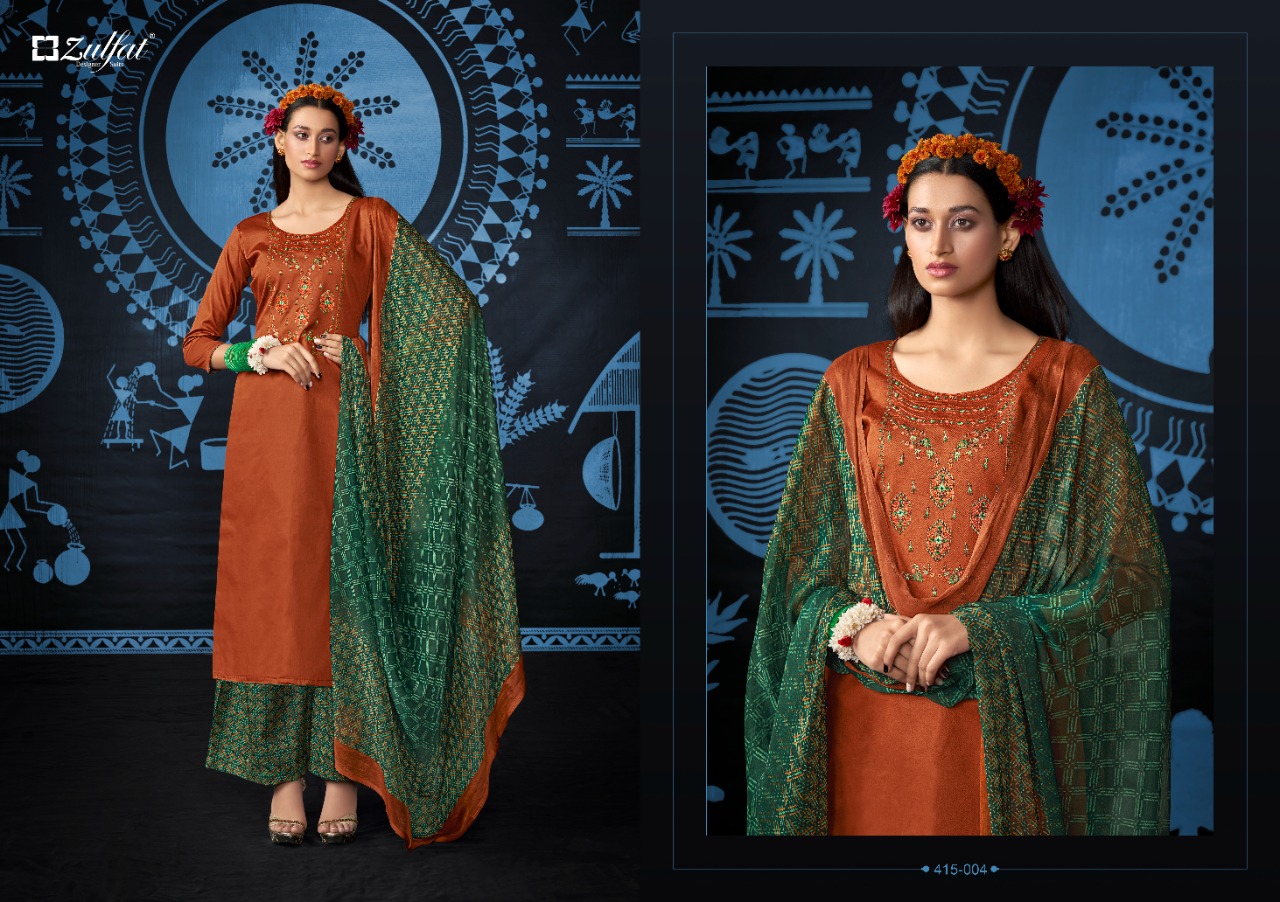 zulfat designer suit mandakini cotton decent look salwar suit catalog