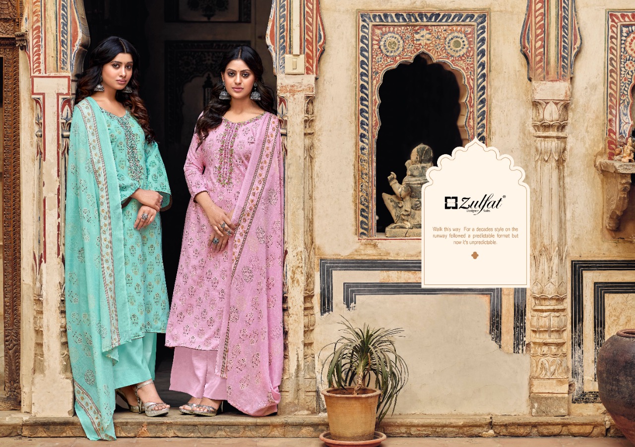 zulfat designer suit roza cotton elegant salwar suit catalog