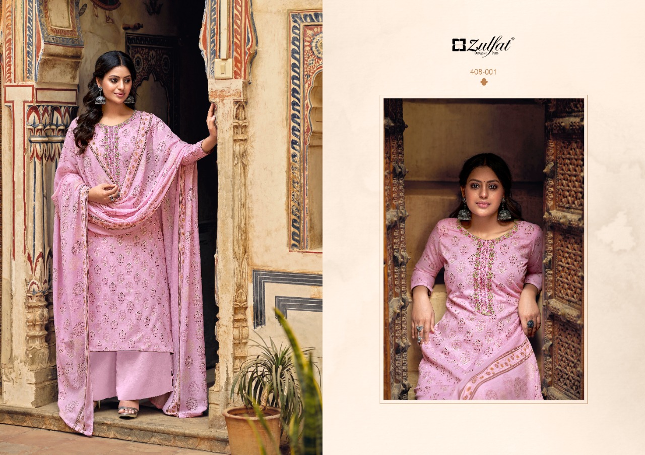 zulfat designer suit roza cotton elegant salwar suit catalog