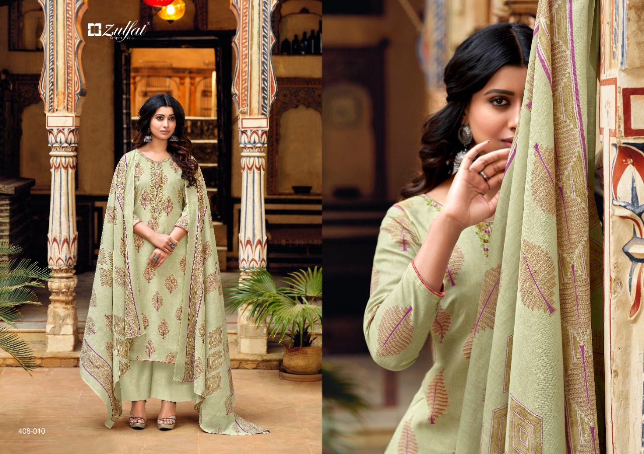 zulfat designer suit roza cotton elegant salwar suit catalog