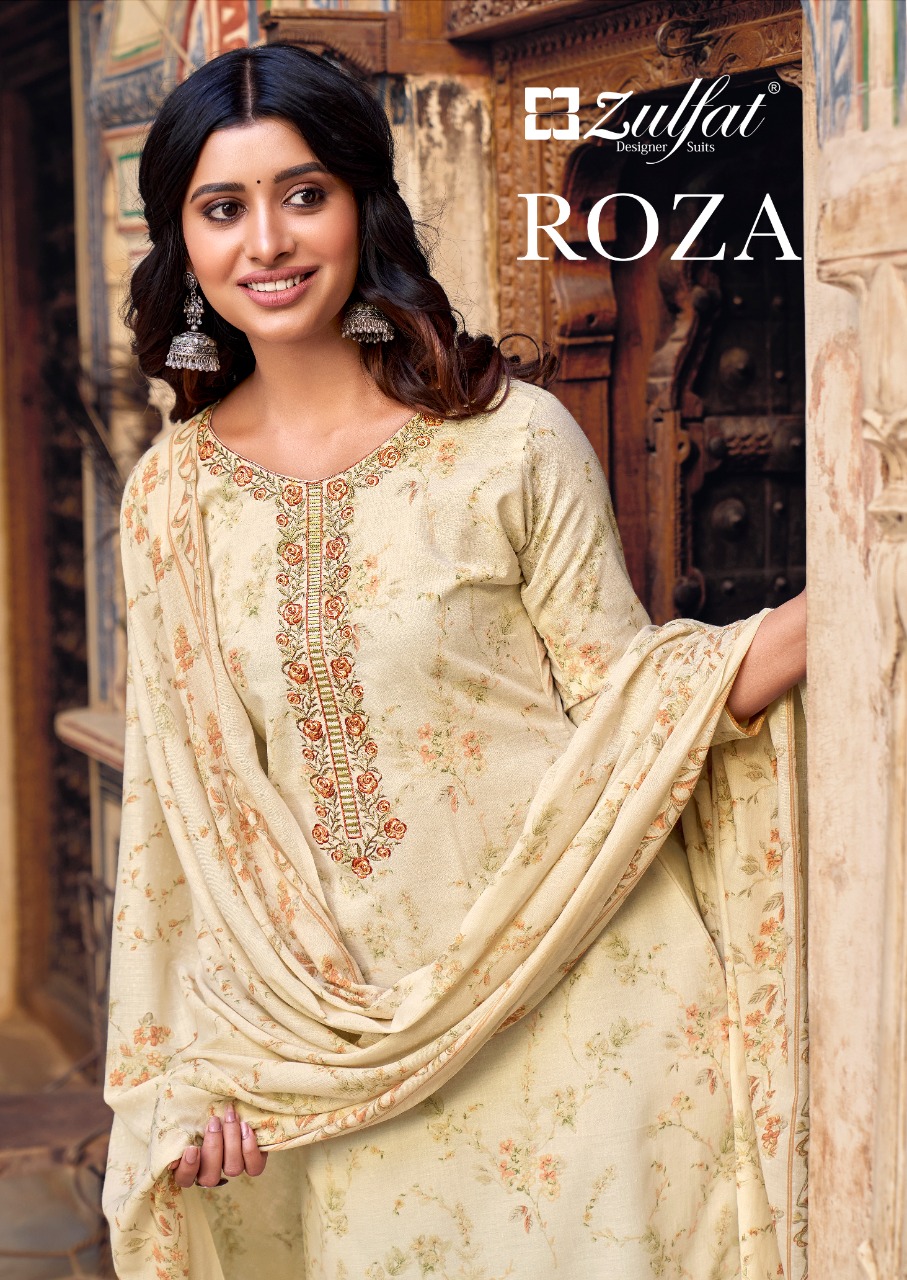 zulfat designer suit roza cotton elegant salwar suit catalog