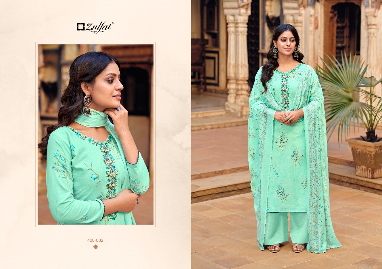 zulfat designer suit roza cotton elegant salwar suit catalog