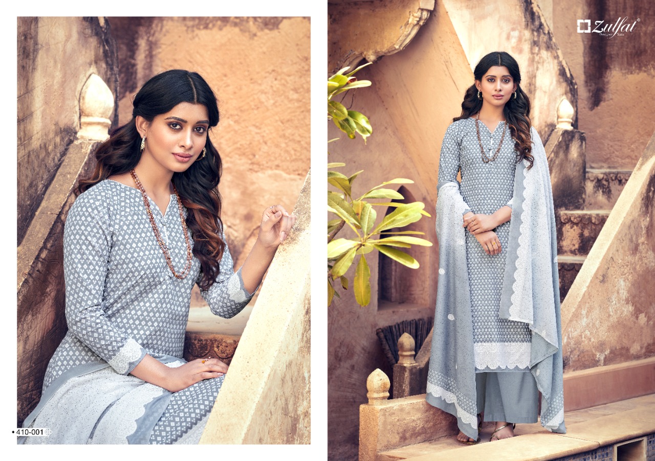 zulfat designer suit spring cotton elegant salwar suit catalog