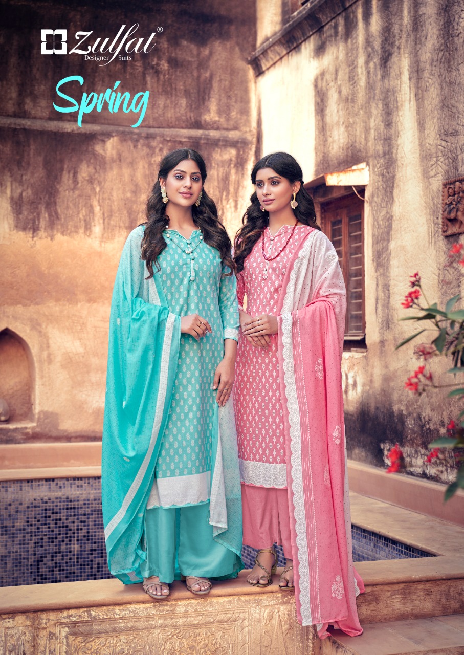 zulfat designer suit spring cotton elegant salwar suit catalog