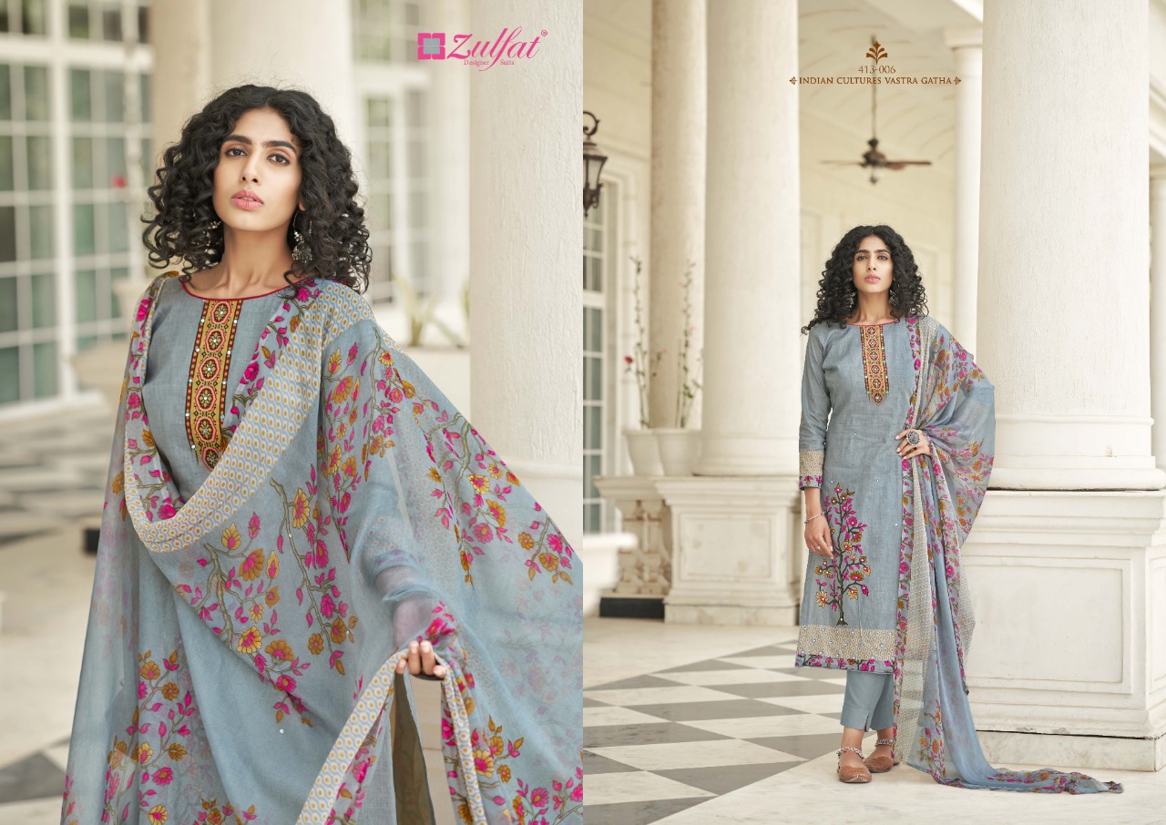 zulfat designer suit summer bonanza pure cotton elegant salwar suit catalog