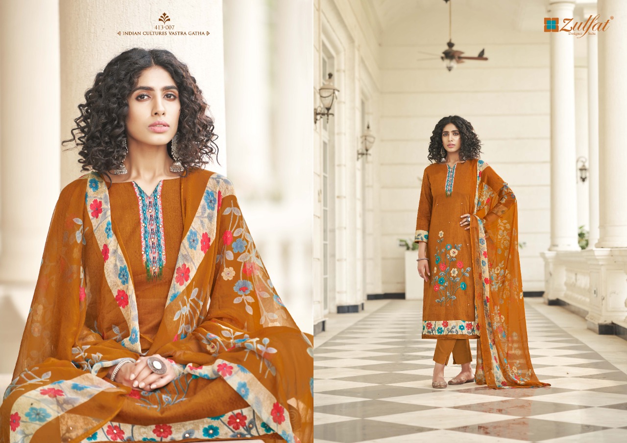 zulfat designer suit summer bonanza pure cotton elegant salwar suit catalog