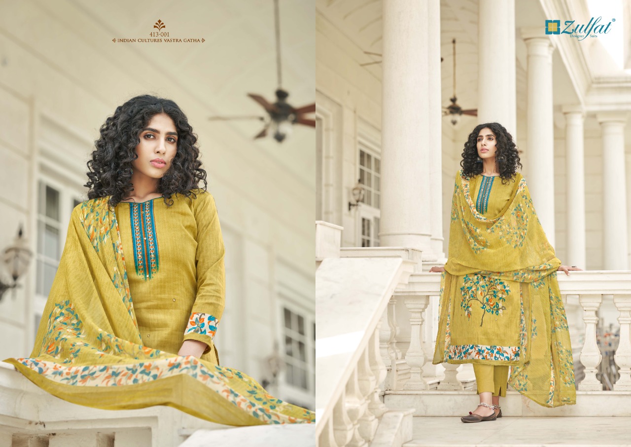 zulfat designer suit summer bonanza pure cotton elegant salwar suit catalog