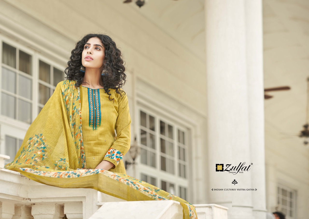 zulfat designer suit summer bonanza pure cotton elegant salwar suit catalog