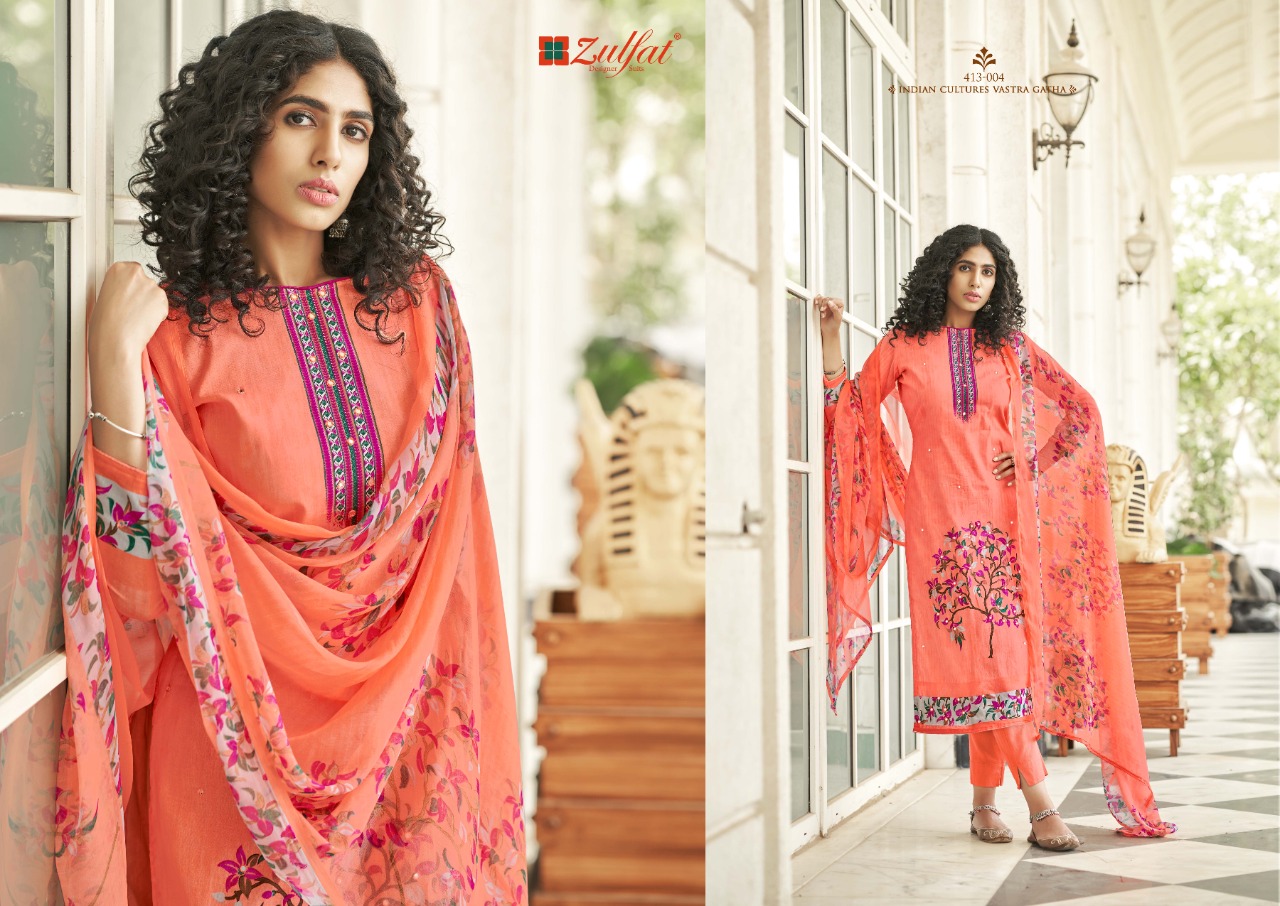 zulfat designer suit summer bonanza pure cotton elegant salwar suit catalog