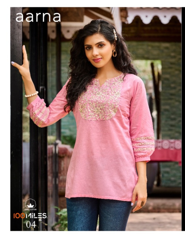 100 miles aarna cotton attractive kurti catalog