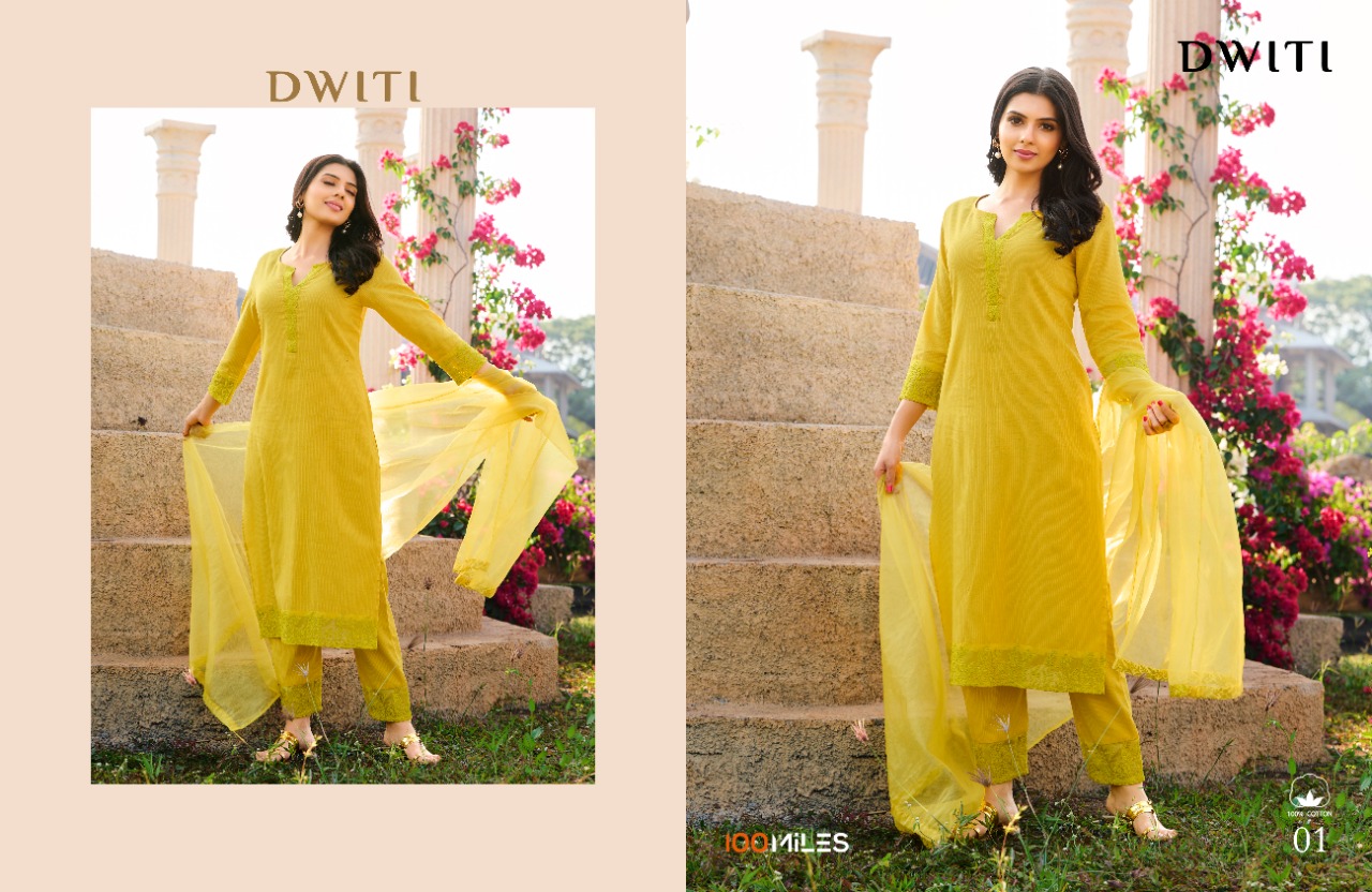 100 miles dwiti cotton  new and modern style top pent with dupatta catalog