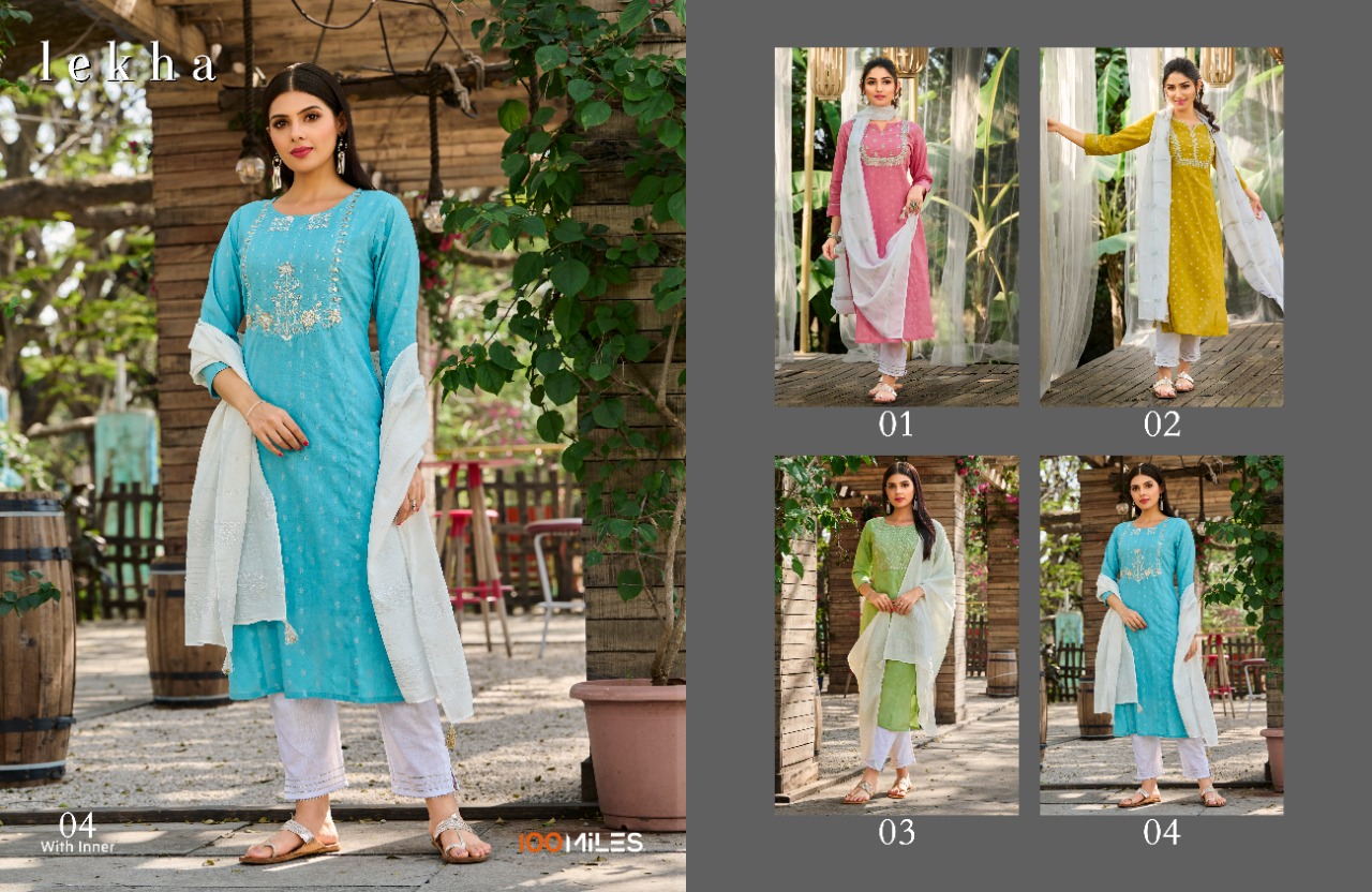 100 miles lekha cotton new and modern style top pent with dupatta catalog