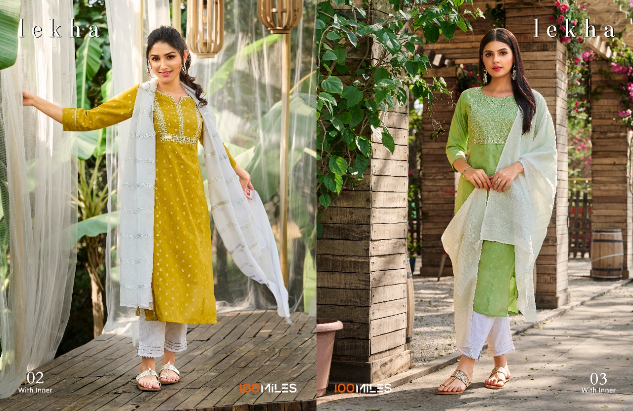 100 miles lekha cotton new and modern style top pent with dupatta catalog