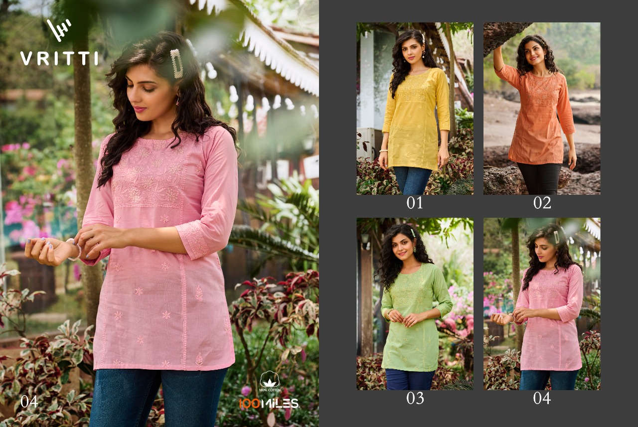 100 miles vritti cotton decent look top catalog