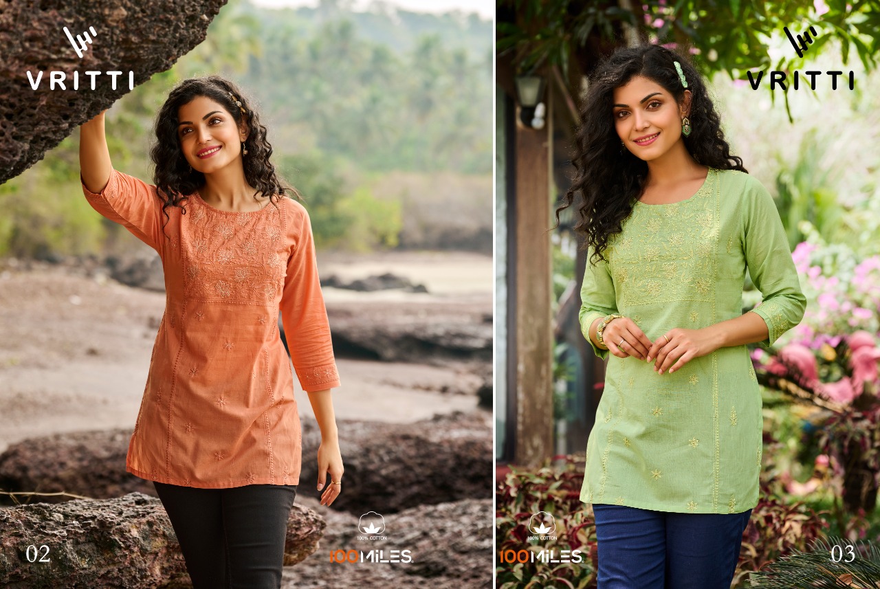 100 miles vritti cotton decent look top catalog