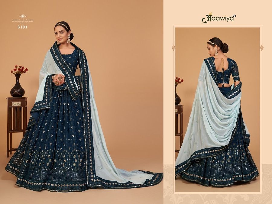 aawiya offical sanaya vol 1 georgette gorgeous look lehenga catalog