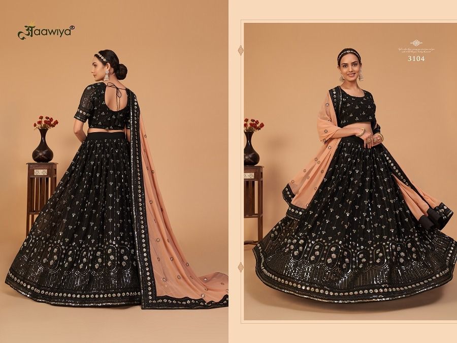 aawiya offical sanaya vol 1 georgette gorgeous look lehenga catalog