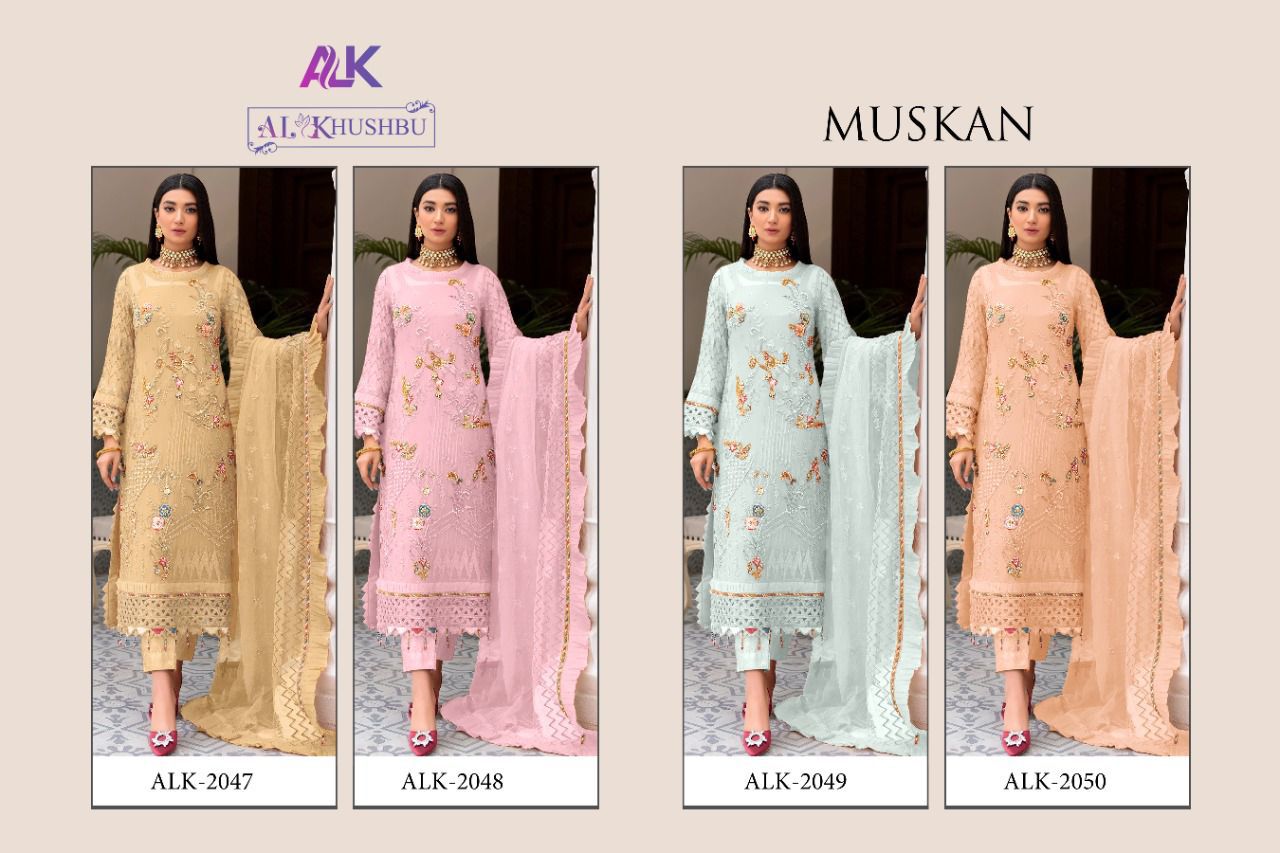 al khusbu muskan vol 1 gerorgette regal look salwar suit catlog