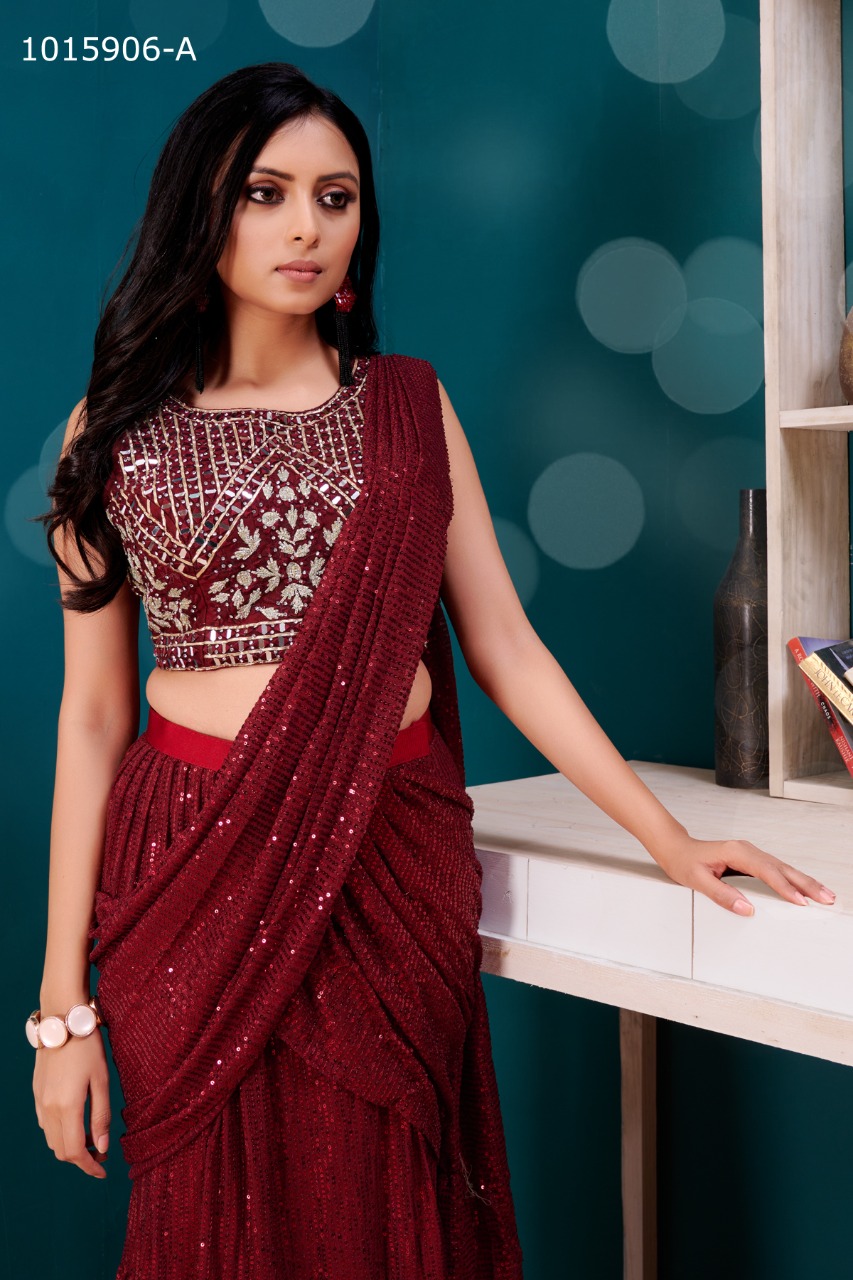 amoha trendz Design No 1015906 Imported Sequence  gorgeous look saree catalog