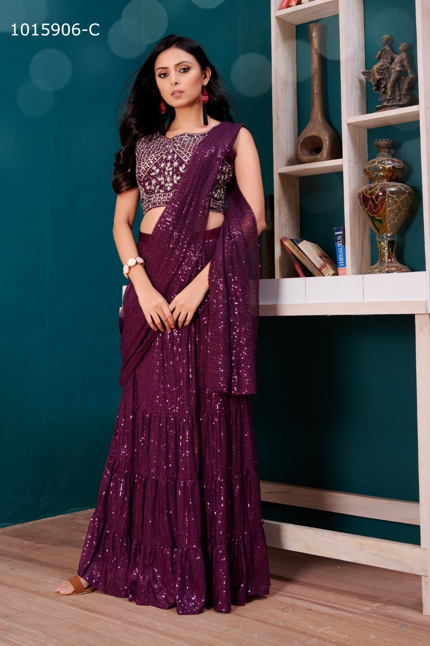 amoha trendz Design No 1015906 Imported Sequence  gorgeous look saree catalog