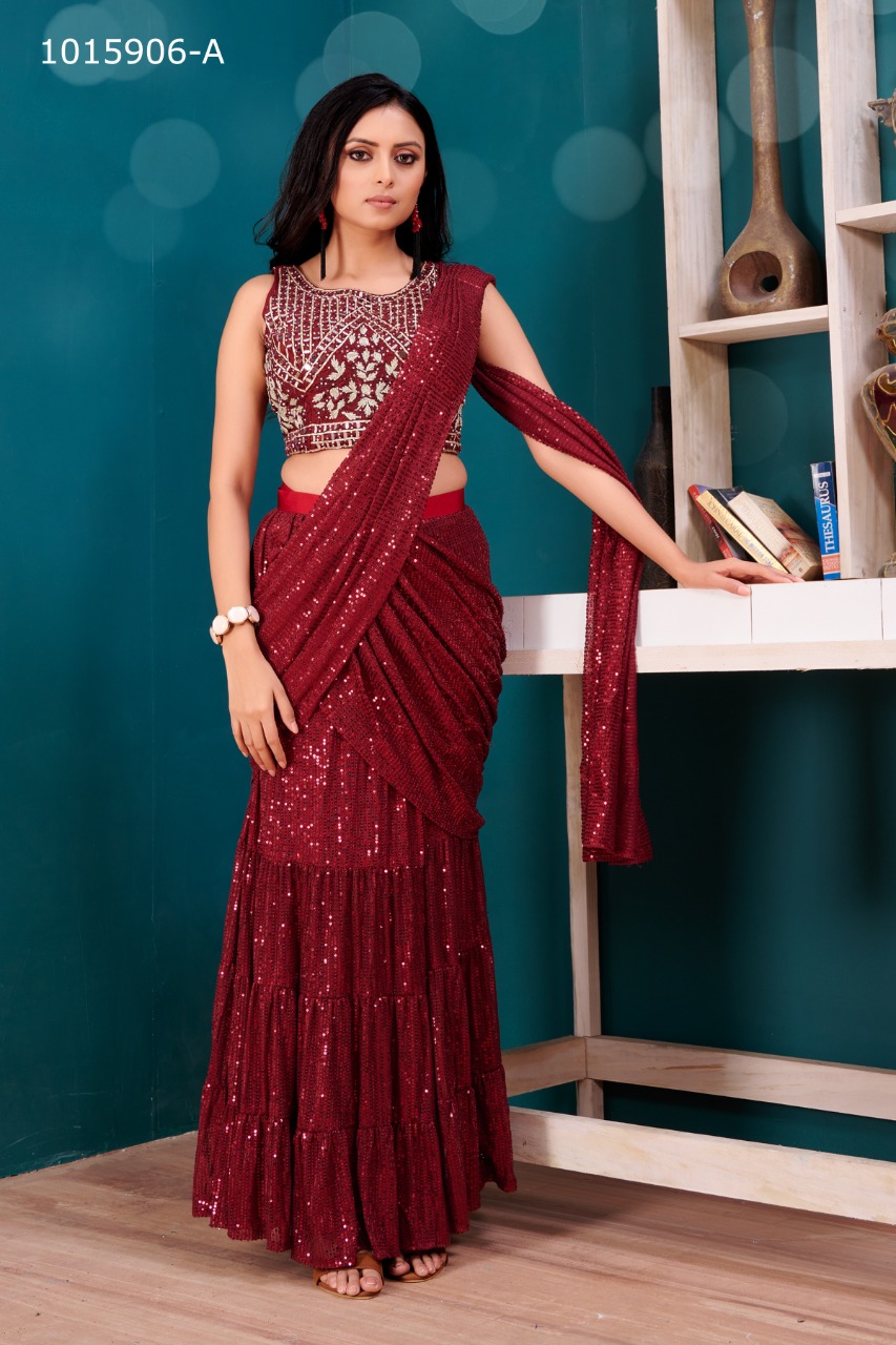 amoha trendz Design No 1015906 Imported Sequence  gorgeous look saree catalog