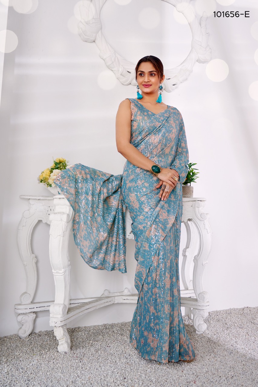 amoha trendz Design No 101656 Imported lycra attractive saree catalog