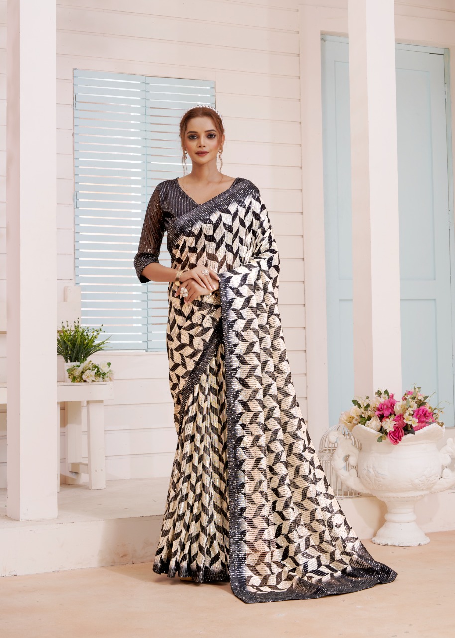 amoha trendz Design No DPS Imported Sequence with print gorgeous look saree catalog