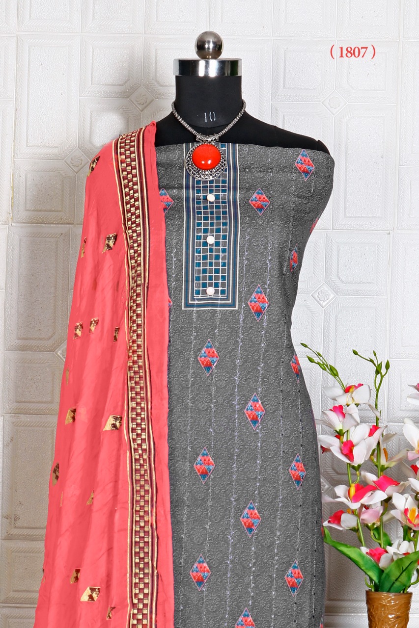 bipson premium cotton collection d no 1807 cotton authentic fabric salwar suit catalog