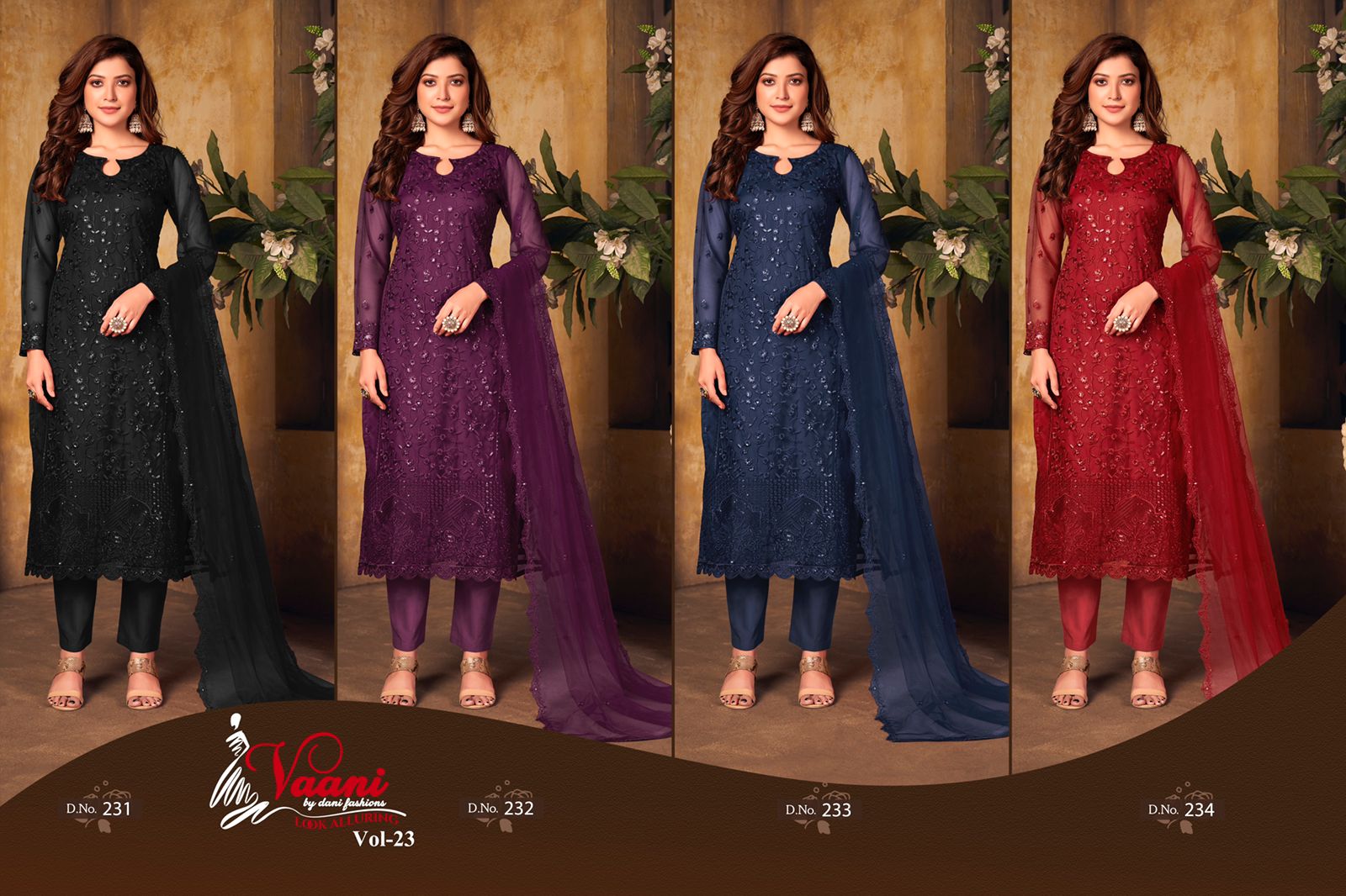 dani New Arrival Vaani  Vol  23 net gorgeous look salwar suit catalog