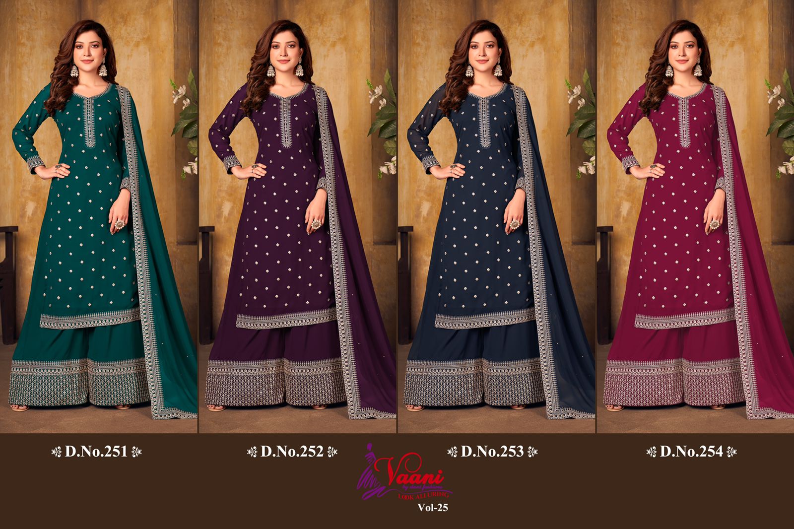 dani New Arrival Vaani  Vol  25 net gorgeous look salwar suit catalog