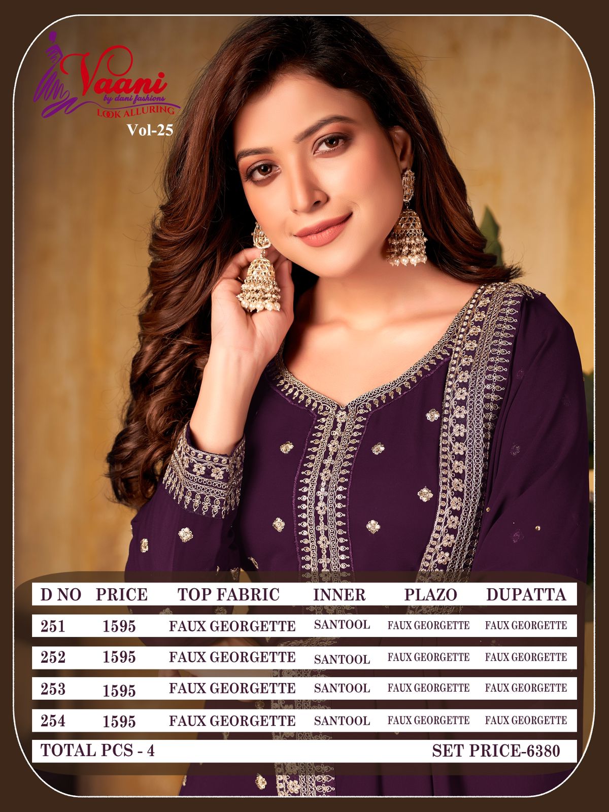 dani New Arrival Vaani  Vol  25 net gorgeous look salwar suit catalog