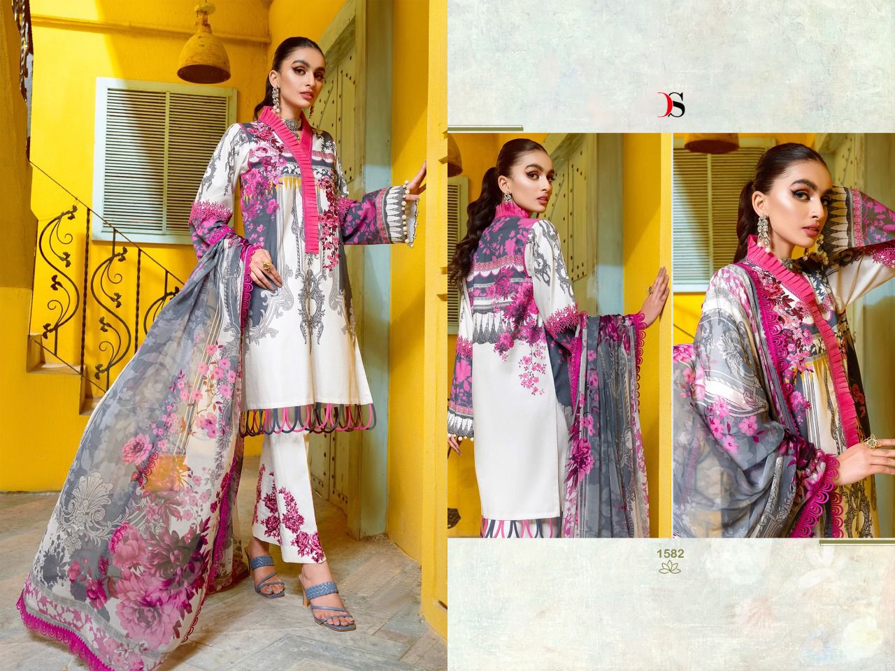 deepsy suit Bliss lawn 22 2 cotton attrective look salwar suit with cotton dupatta catalog