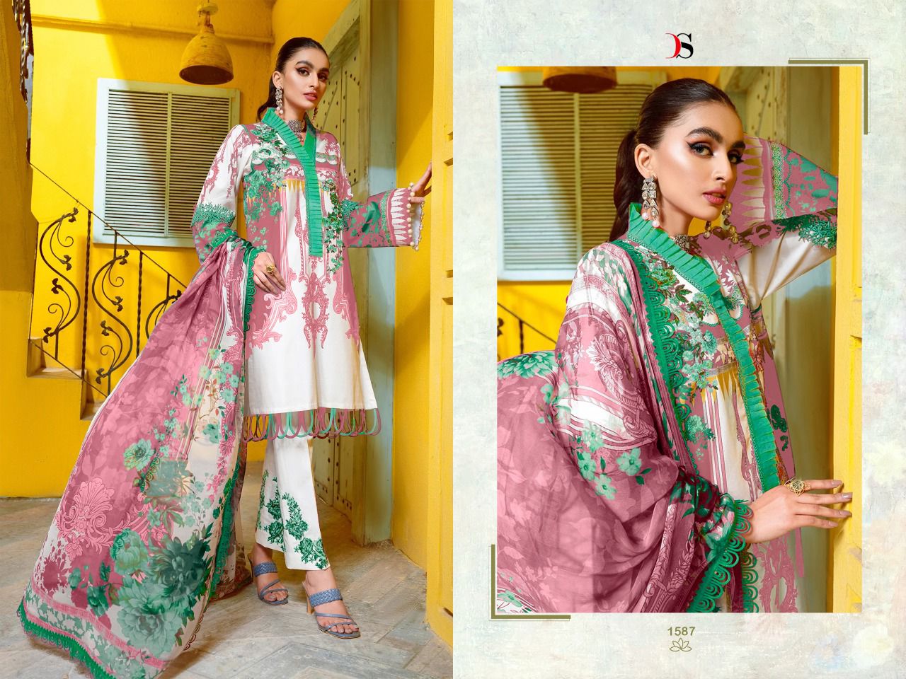 deepsy suit Bliss lawn 22 2 cotton attrective look salwar suit with cotton dupatta catalog