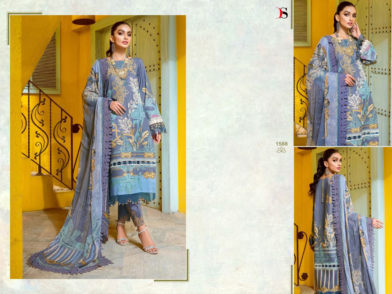 deepsy suit Bliss lawn 22 2 cotton authentic fabric salwar suit with chiffon dupatta catalog