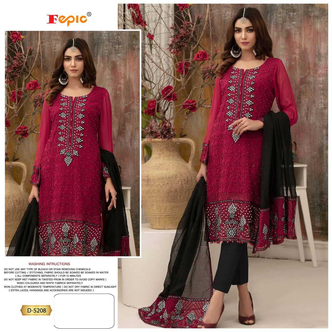 fepic rosemeen D 5208 georgette catchy look salwar suit Single