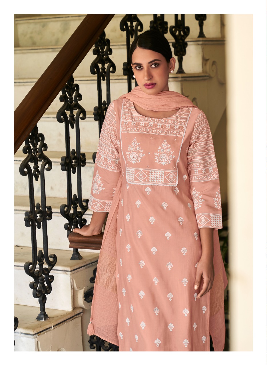 four buttons lemon 5 chanderi silk decent look and colour top bottom with dupatta catalog