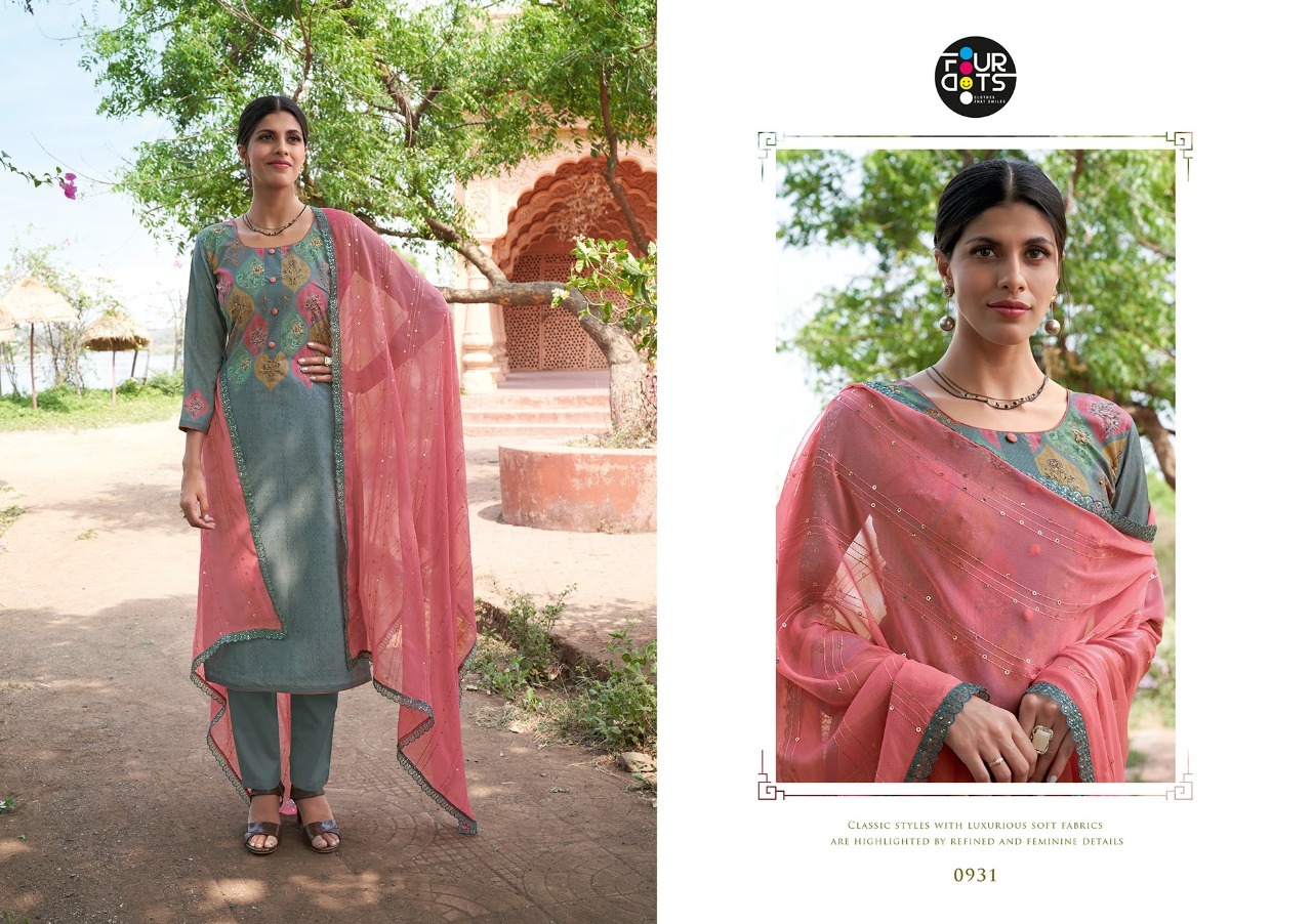 fourdots gulzar gungun muslin regal look salwar suit catalog