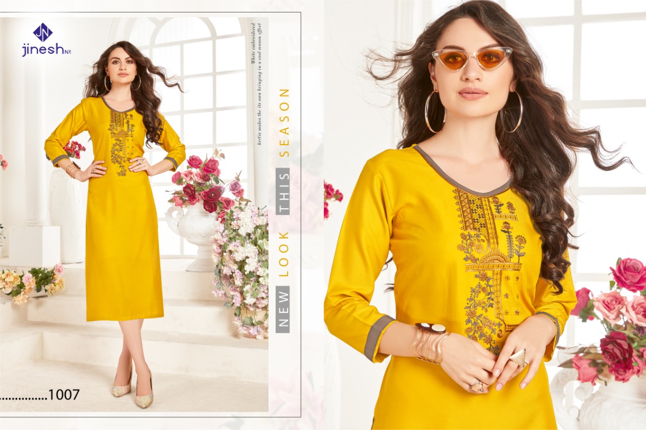 jinesh nx aaliya vol 1 rayon elegant kurti catalog