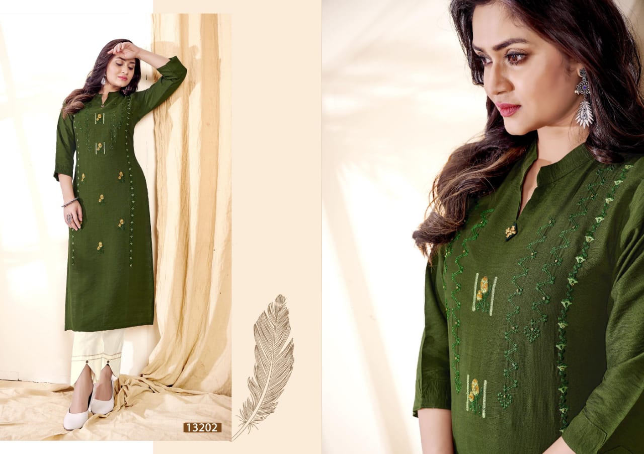 kalaroop by kajree creamy rayon elegant kurti catalog