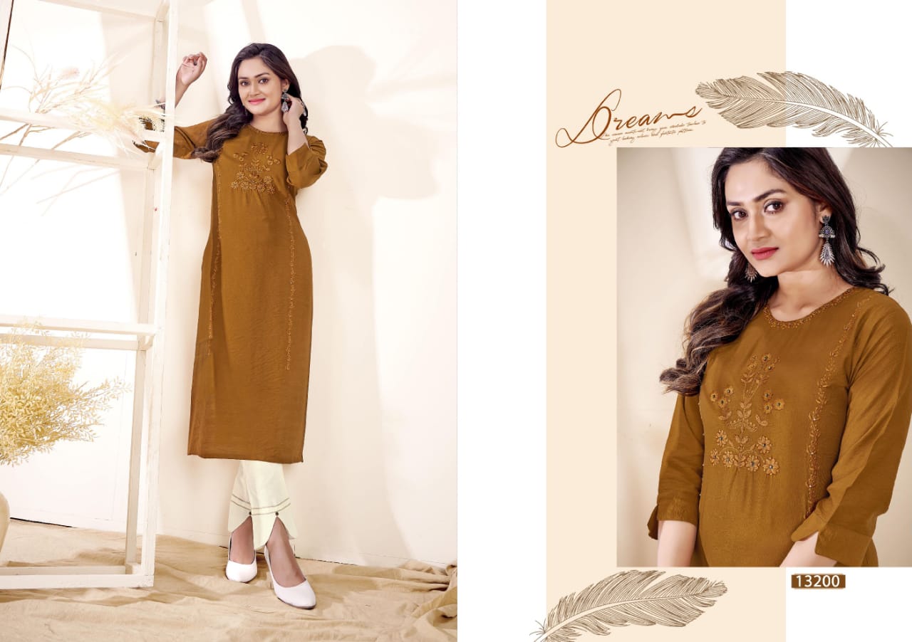 kalaroop by kajree creamy rayon elegant kurti catalog