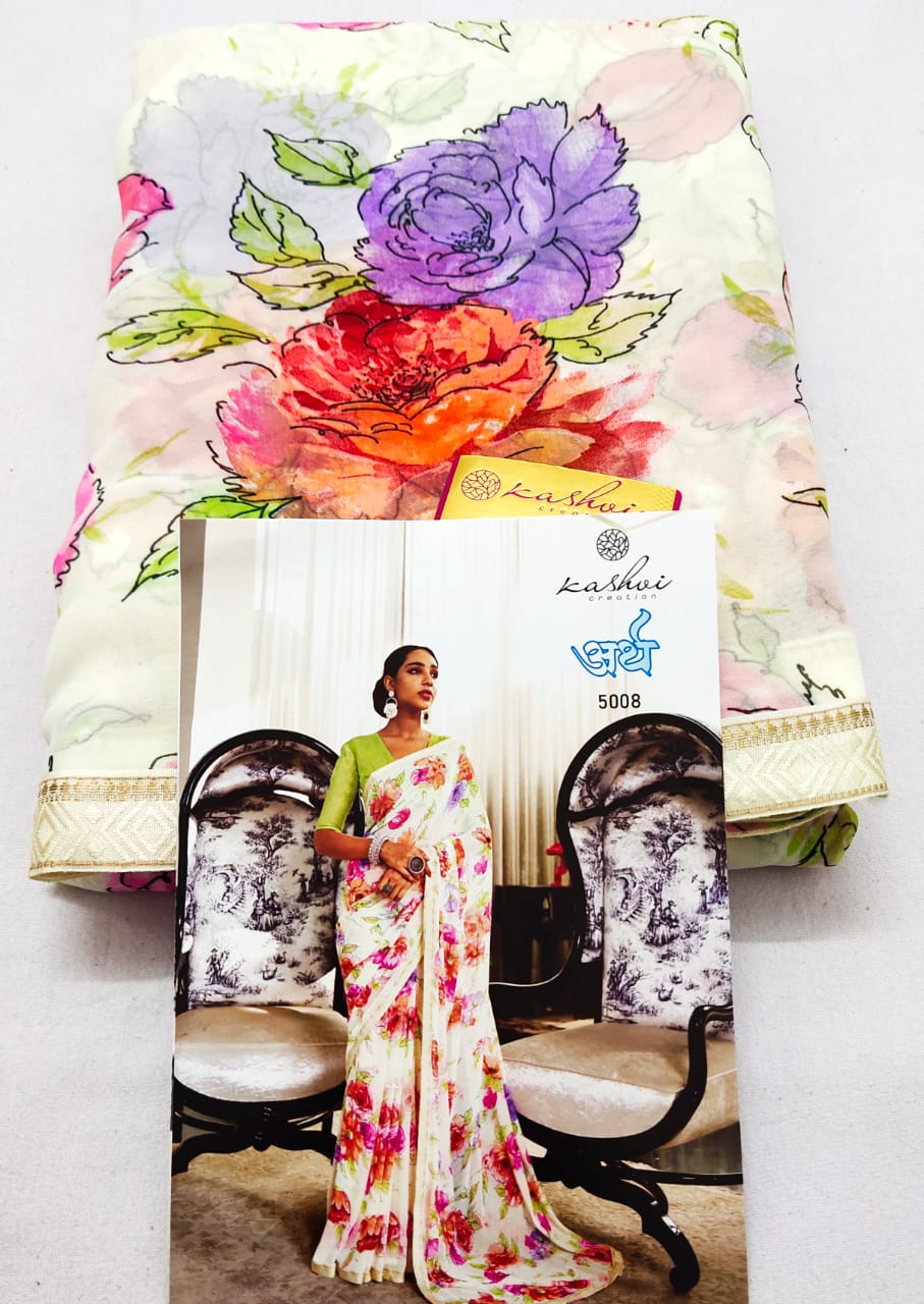 lt kashvi creation arth wightless exclusive print saree catalog